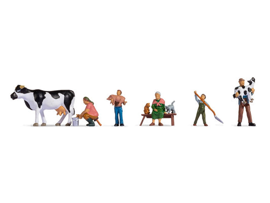 Noch Cattle Farm Family (5) Figure Set N15609 HO Scale
