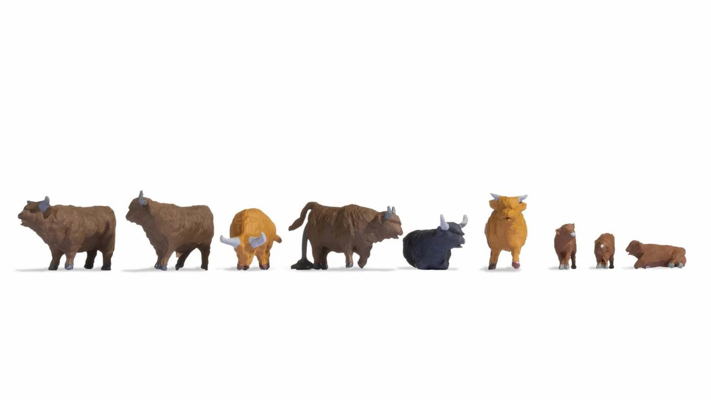 Noch Highland Cattle (9) Figure Set N15728 HO Gauge