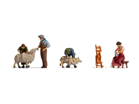 Noch Sheep Shearers (4) Figure Set N15751 HO Scale