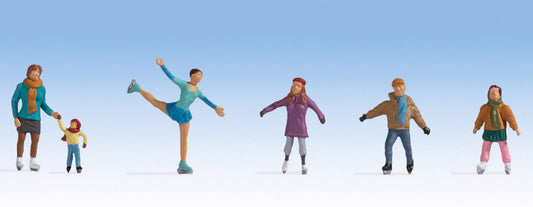 Noch Ice Skaters (6) Figure Set N15824 HO Scale