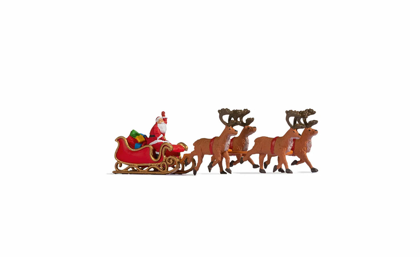 Noch Santa Claus with Reindeer Hauled Sleigh Figure Set N15924 HO Scale