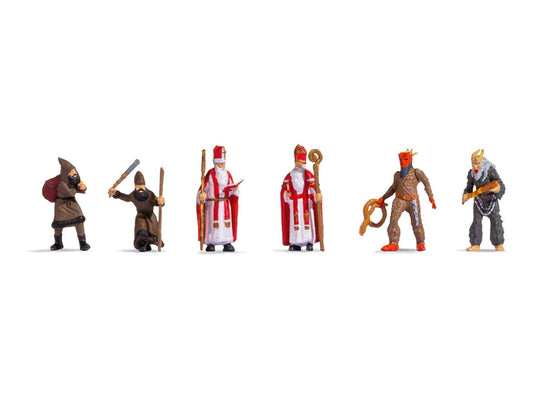 Noch Santa Claus & Knecht Ruprecht (6) Figure Set N15929 HO Gauge