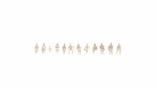 Noch 16000 Unpainted Seated People Architecture Line Figure Set 1:100