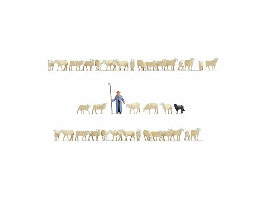 Noch Sheep & Shepherd XL Figure Set HO Gauge N16162