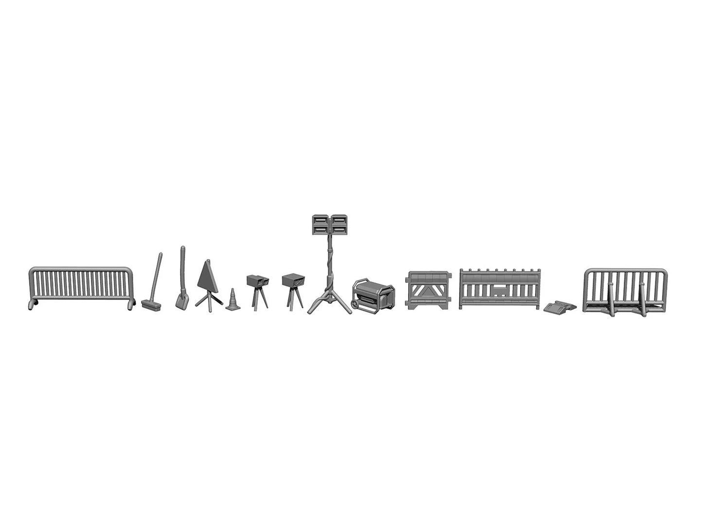 Noch 16418 Roadworks Accessories 3D Set (Pre-Built) HO Gauge