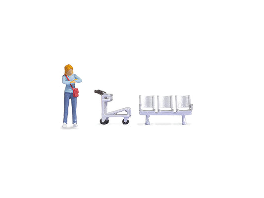 Noch On the Platform (Trolley & Seating) Tiny Scenes Set 16528 HO Gauge