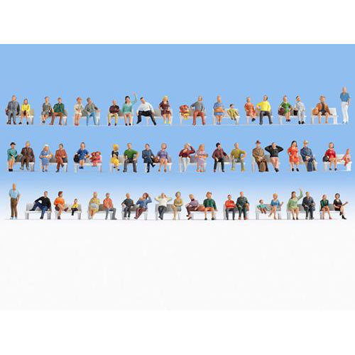 NOCH Sitting People (60) Mega Economy Figure Set HO Gauge Scenics 18402