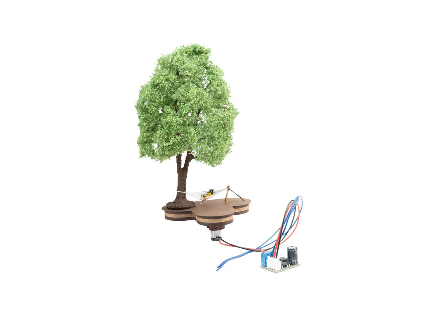 Noch 21773 micro-motion 16cm Tree with Sleeping Woman on Hammock HO Gauge