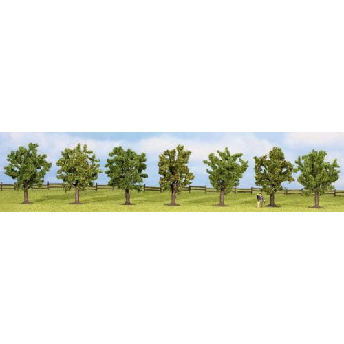NOCH Green Fruit (7) Classic Economy Trees 8cm HO Gauge Scenics 25090
