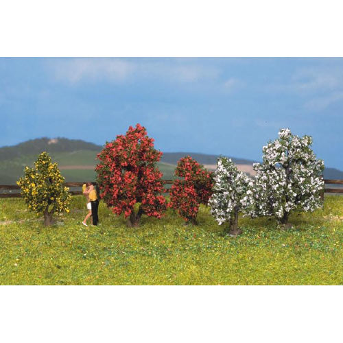 NOCH Green Bushes (5) Classic Trees 3-4cm HO Gauge Scenics 25410