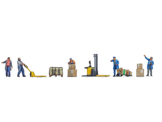 Noch Warehousemen (5) & Accessories 3D Master Figure Set N Gauge N35060