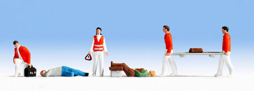 Noch Paramedics (6) and Accessories Figure Set N Gauge 36094