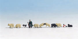 Noch Shepherds (2) and Sheep (10) Figure Set N Gauge 36750