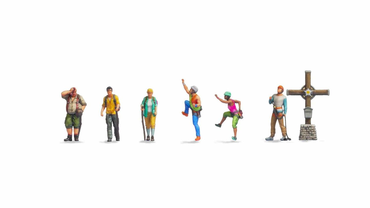 Noch Mountain Hikers (6) & Cross Figure Set N44531 1:220
