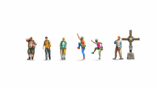 Noch Mountain Hikers (6) & Cross Figure Set N44531 1:220