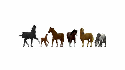 Noch Horses (6) Figure Set N44542 1:220