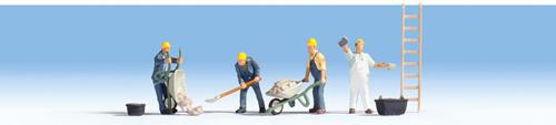 Noch 45055 Bricklayers (4) Ladders and Accessories Figure Set TT Scale