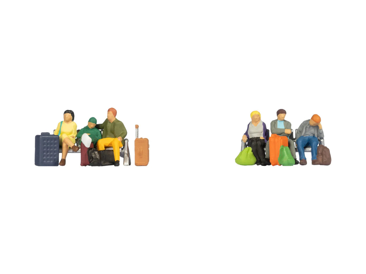 Noch 45213 Seated Travellers (6) w/Baggage Figure Set TT Gauge