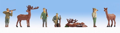 Noch 45731 Hunters (4) and Deer (3) Figure Set TT Scale