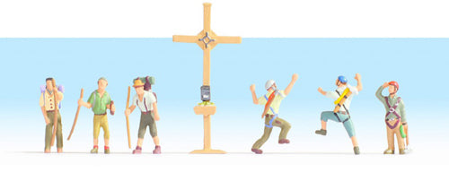 Noch 45874 Mountain Hikers (6) and Cross Figure Set TT Scale