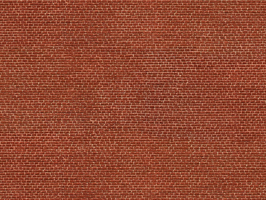 Noch Red Brick 3D Cardboard Sheet 25x12.5cm HO Gauge 56610