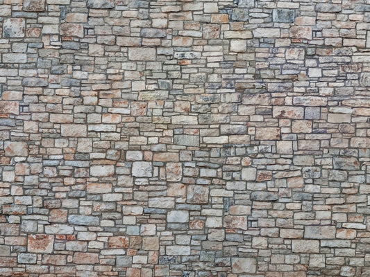 Noch Quarrystone Wall 3D Cardboard Sheet 25x12.5cm HO Gauge 56640