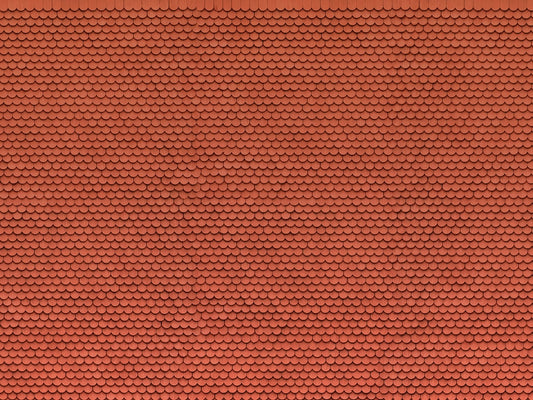 Noch Plain Red Tile 3D Cardboard Sheet 25x12.5cm HO Gauge 56690