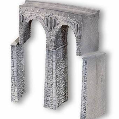 NOCH Curved Quarrystone Viaduct Hard Foam Radius 1 HO Gauge Scenics 58664