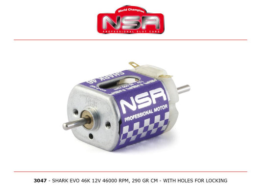 NSR Shark EVO 46k 12v 46000rpm 290g-cm w/Locking Holes 1:32 3047