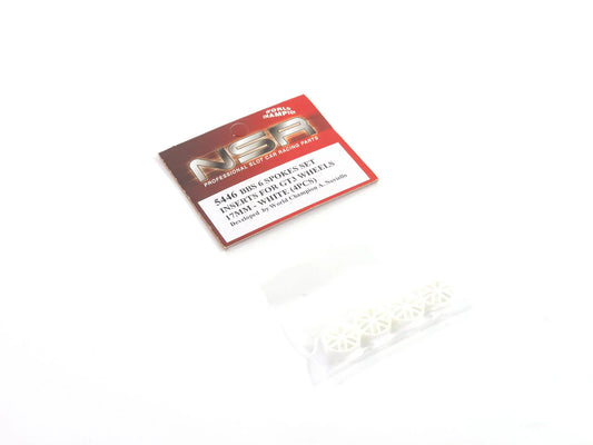 NSR BBS 6 Spokes Set Insert for GT3 Wheels 17mm White (4) NSR5446 1:32