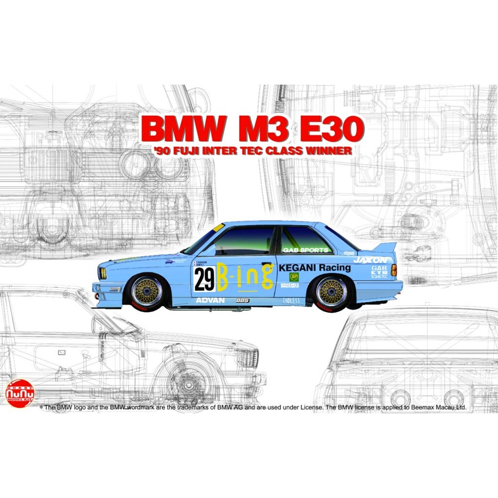Nunu BMW M3 E90 '90 Fuji Intertec Classic Winner 1:24 Plastic Model Kit 24019