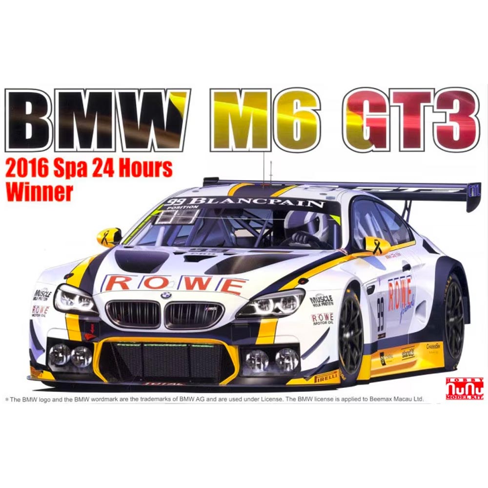 Nunu 24001  BMW M6 GT3 Rowe 24h SPA 2016 #99 Winner 1:24 Model Kit