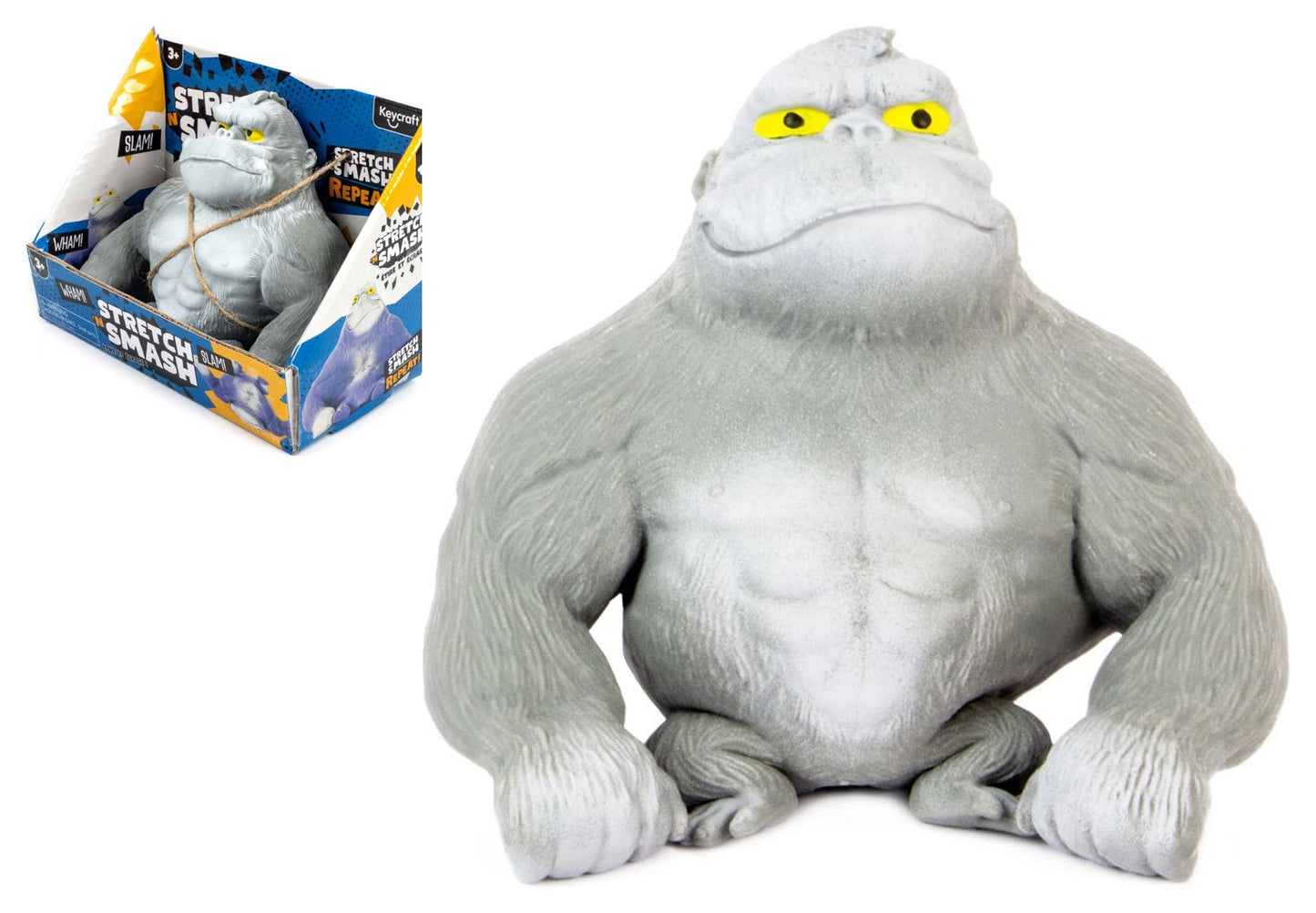 Stretch 'N Smash Gorilla Squishy Sensory Toy by Keycraft Age 3+
