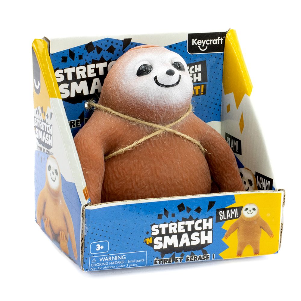 Stretch 'N Smash Sloth Squishy Sensory Toy by Keycraft Age 3+