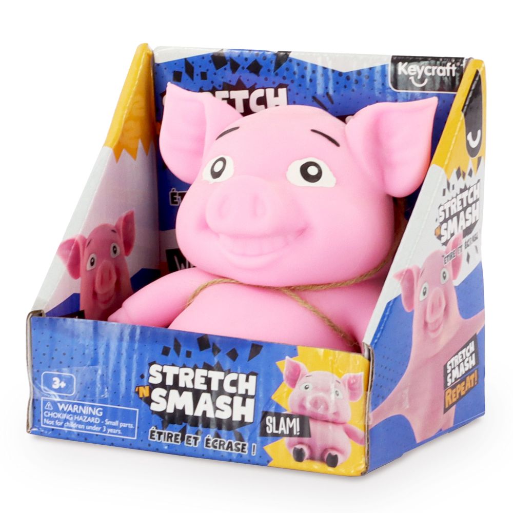 Stretch 'N Smash Pig Squishy Sensory Toy by Keycraft Age 3+