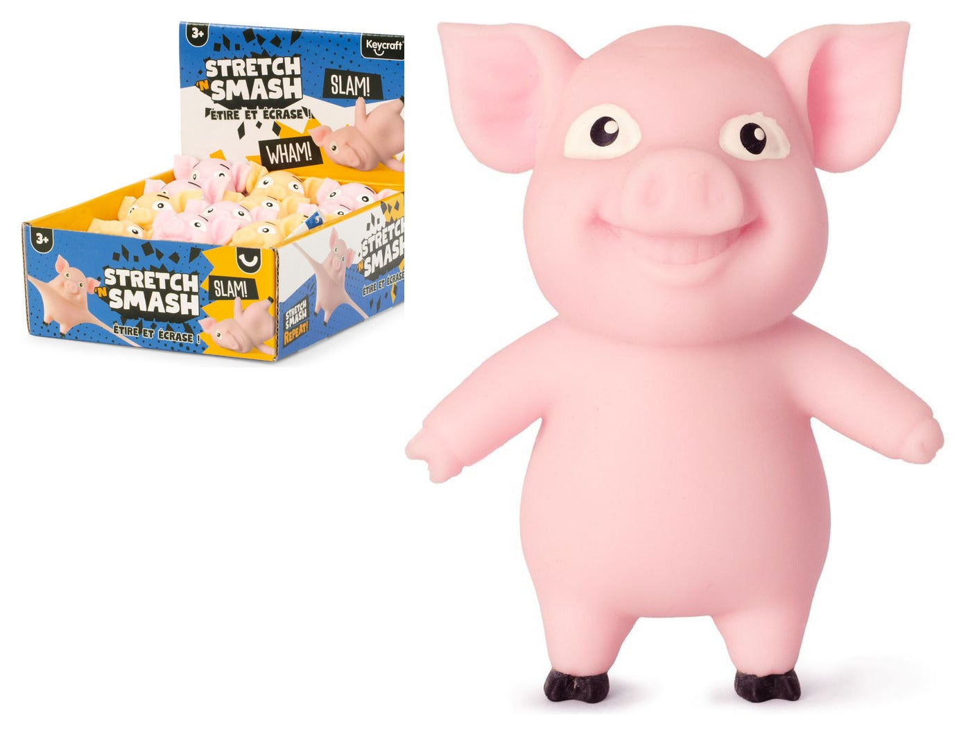 Stretch 'N Smash Mini Pig Squishy Sensory Toy by Keycraft Age 3+