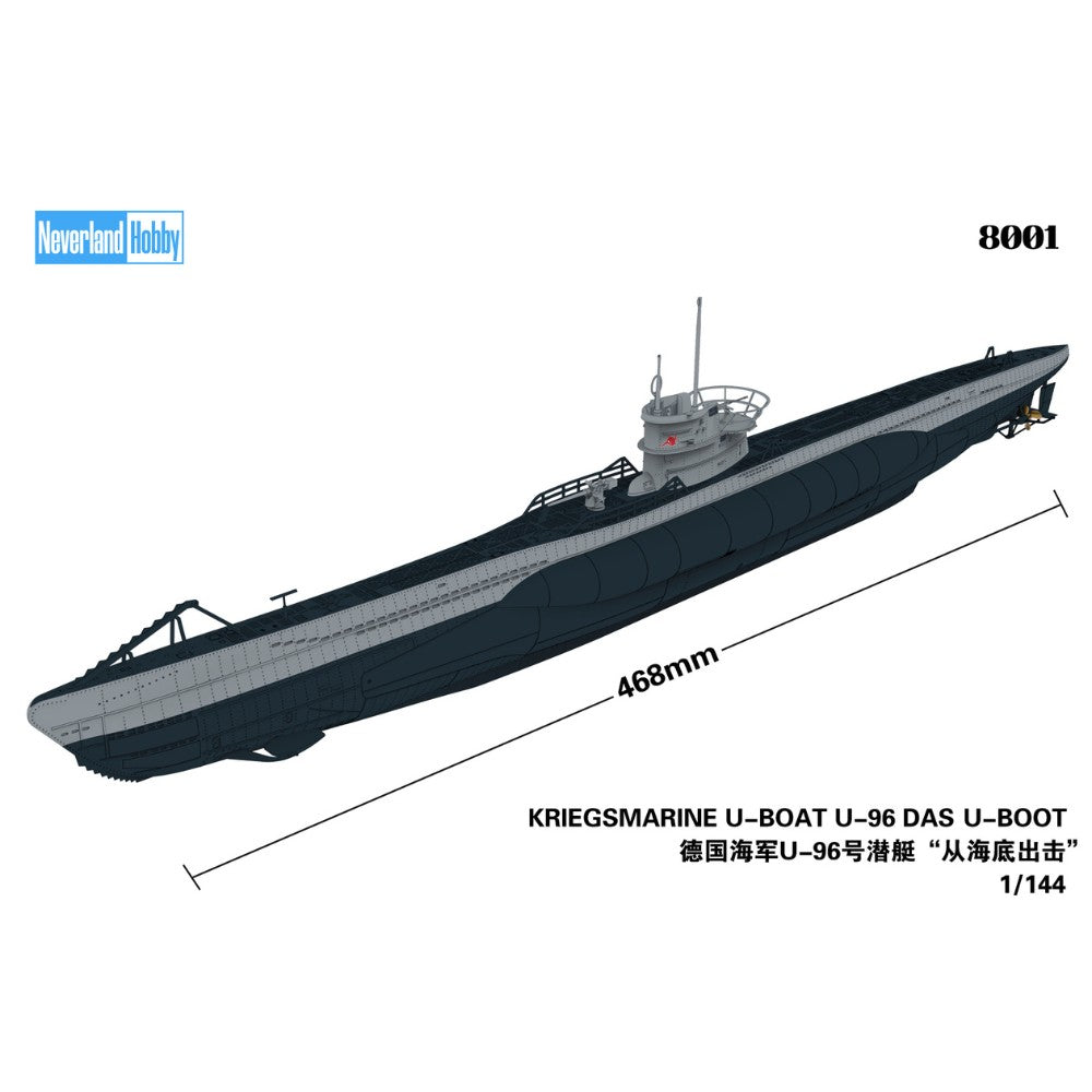 Neverland Hobby 8001 Kriegsmarine U-boat U-96 "Das U-boot" 1:144 Snap Model Kit