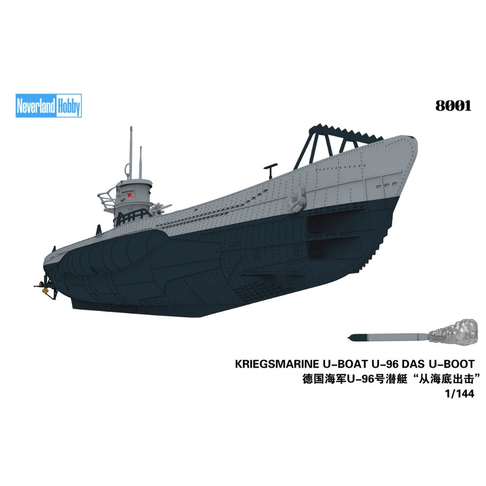 Neverland Hobby 8001 Kriegsmarine U-boat U-96 "Das U-boot" 1:144 Snap Model Kit