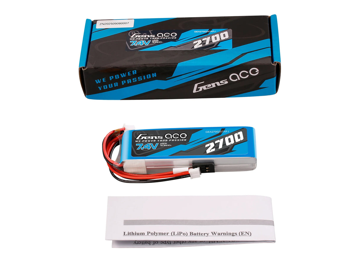 Gens Ace Li-Po 2S 7.4V 2700mAh Tx/Rx with Futaba GS22700TXRX