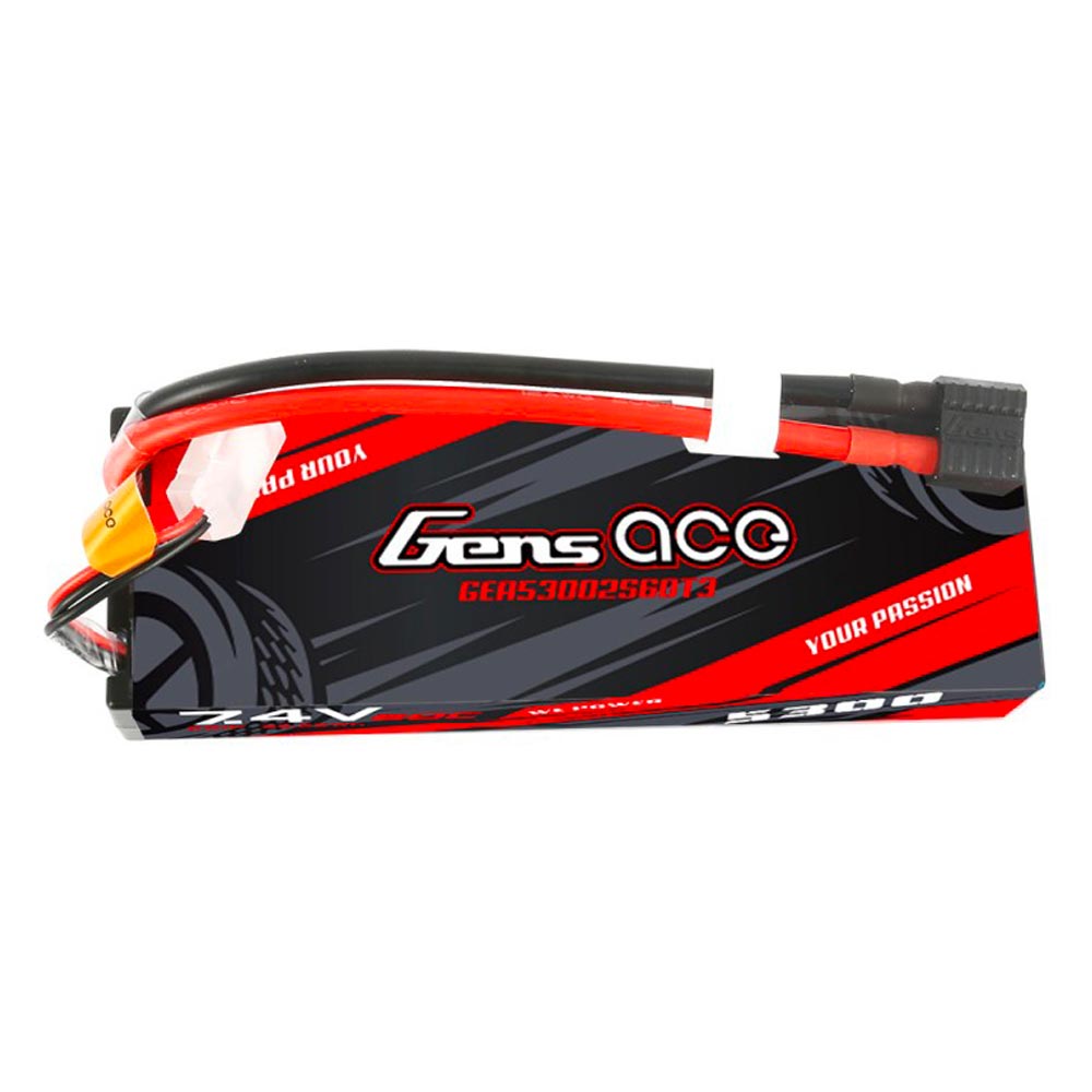 Gens Ace 7.4V 60C 2S1P 5300mAh LiPo RC Car Battery w/EC3/T-Type Connector