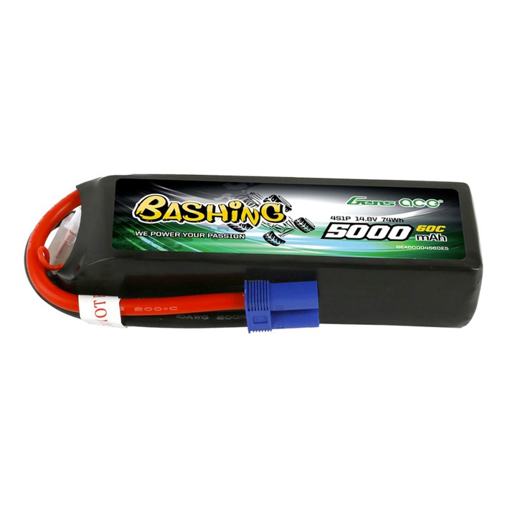 Gens Ace 4S 14.8V 5000mAh 60C LiPo RC Car Battery w/EC5 Connector