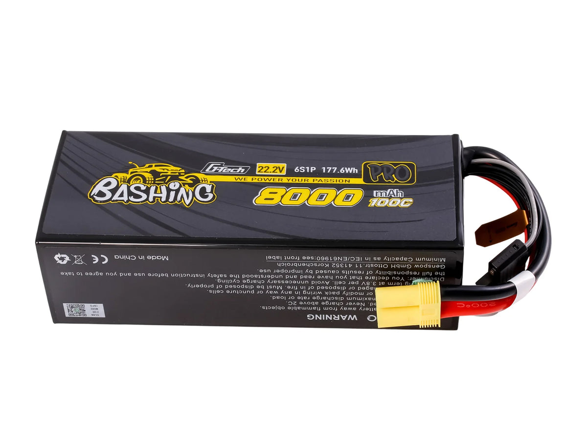 Gens Ace G-Tech 6S 8000mAh 22.2V 100C EC5 Bashing LiPo RC Car Battery