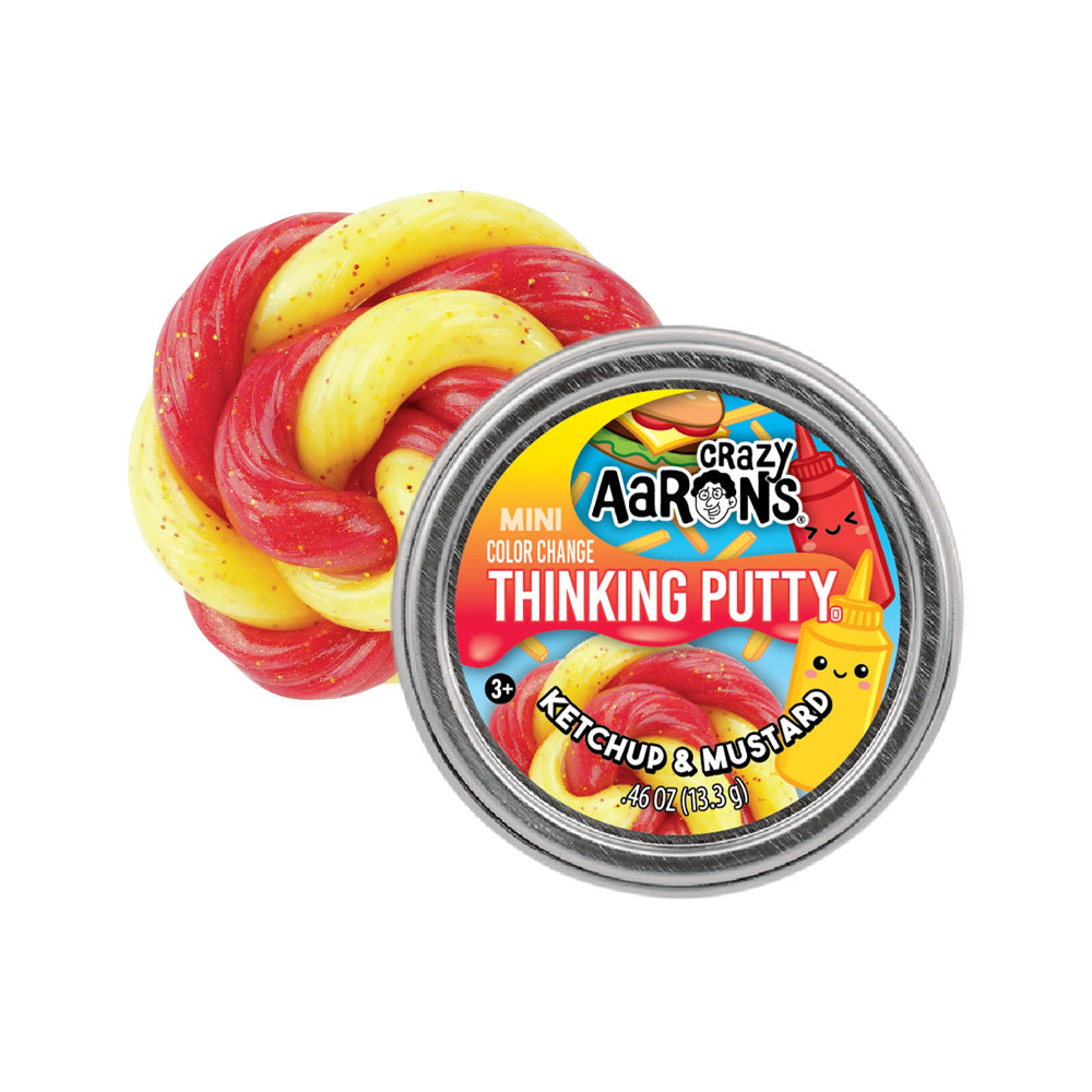 Crazy Aaron's Ketchup & Mustard Thinking Foam Strecth Toy Mini Tin OA003