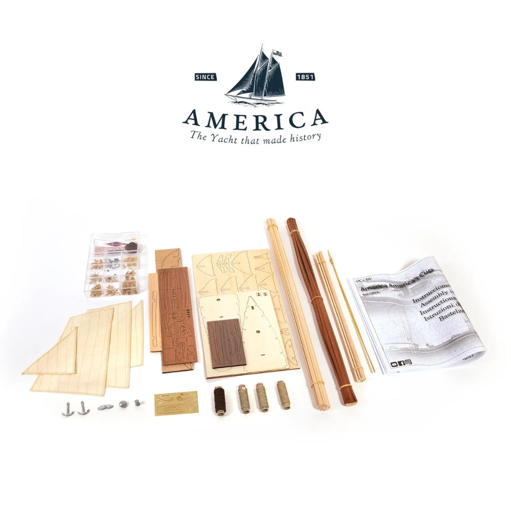 OcCre AMERICA 1851 Americas Cup Yacht 1:75 Wooden Model Kit 12014