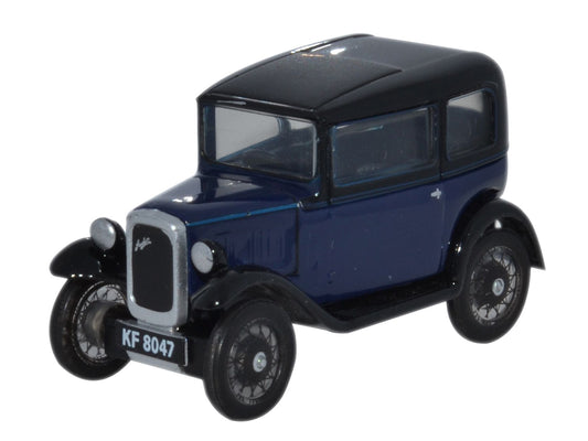 Oxford Diecast 76ASS002 Austin Seven RN Saloon Light Royal Blue OO Gauge