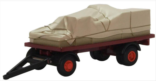 Oxford Diecast 76CTR002 Showground Canvassed Trailer Maroon/Red OO Gauge