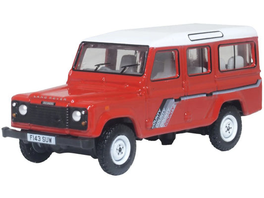 Oxford Diecast Land Rover Defender LWB St. Wagon Masai Red OD76DEF018 OO