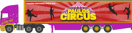 Oxford ERF EC14 Olympic Curtains Box Trailer Paulos Circus OD76EC005 OO Gauge