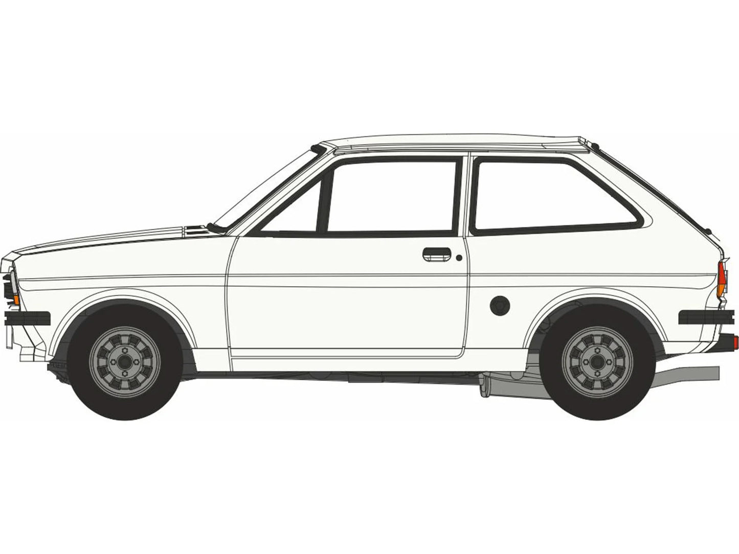 Oxford Diecast Ford Fiesta Mk1 Diamond White OD76FF008 OO