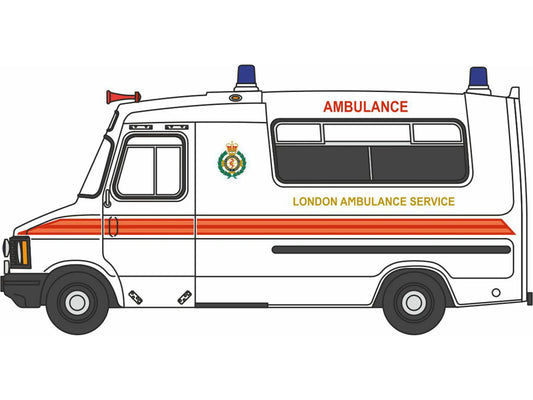 Oxford Diecast Bedford CF Hanlon Ambulance London Ambulance Service OFAH